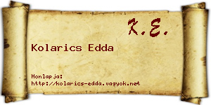 Kolarics Edda névjegykártya